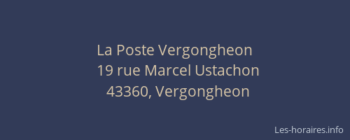 La Poste Vergongheon