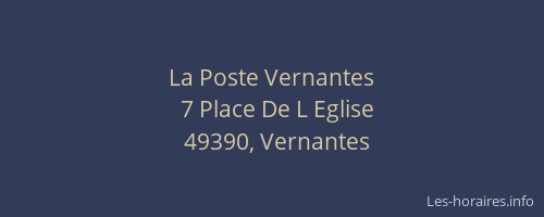 La Poste Vernantes