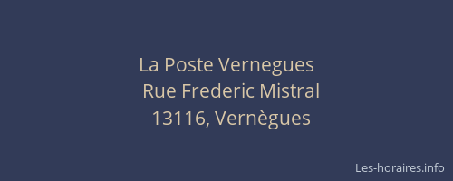 La Poste Vernegues