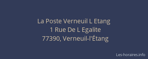 La Poste Verneuil L Etang