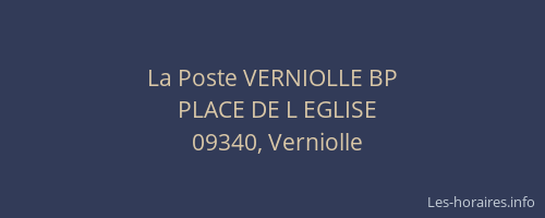 La Poste VERNIOLLE BP