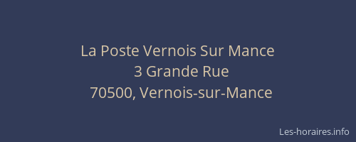 La Poste Vernois Sur Mance