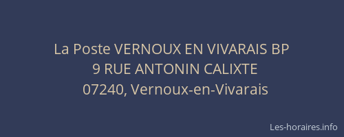 La Poste VERNOUX EN VIVARAIS BP