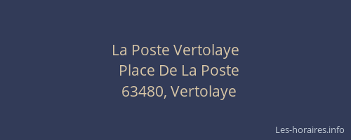 La Poste Vertolaye