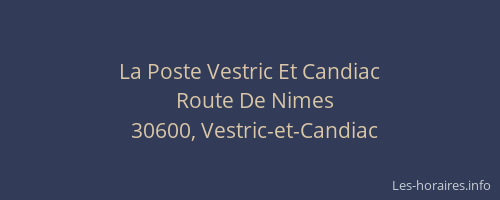 La Poste Vestric Et Candiac