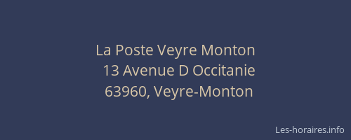 La Poste Veyre Monton