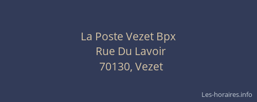 La Poste Vezet Bpx