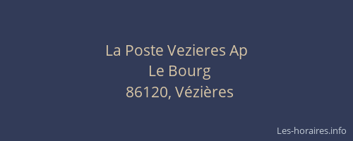 La Poste Vezieres Ap