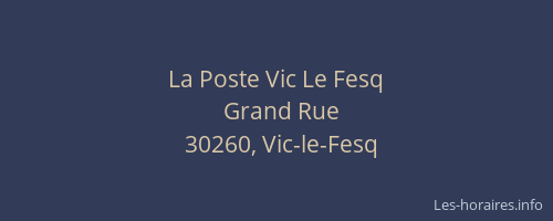 La Poste Vic Le Fesq
