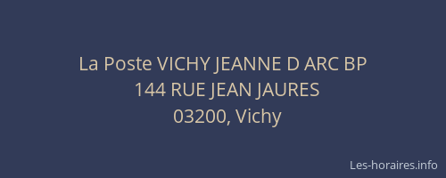 La Poste VICHY JEANNE D ARC BP