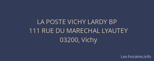 LA POSTE VICHY LARDY BP
