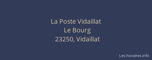 La Poste Vidaillat