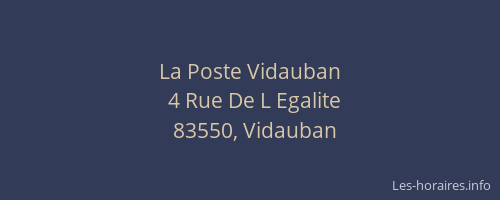 La Poste Vidauban