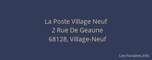 La Poste Village Neuf