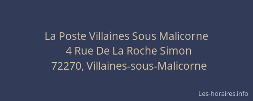 La Poste Villaines Sous Malicorne