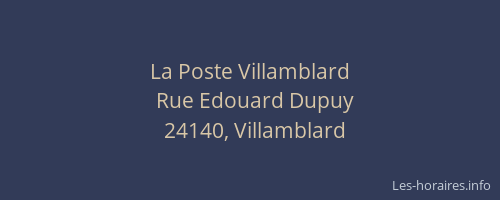 La Poste Villamblard
