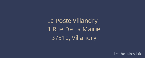 La Poste Villandry