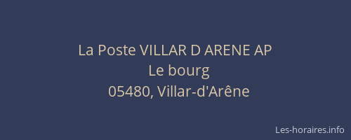 La Poste VILLAR D ARENE AP