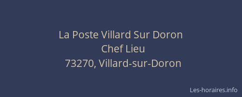 La Poste Villard Sur Doron