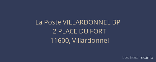 La Poste VILLARDONNEL BP