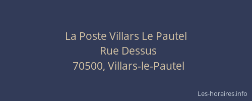La Poste Villars Le Pautel