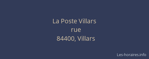 La Poste Villars