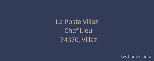 La Poste Villaz