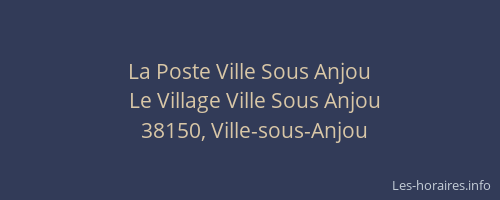 La Poste Ville Sous Anjou