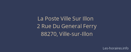 La Poste Ville Sur Illon