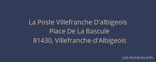 La Poste Villefranche D'albigeois