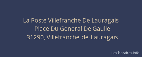 La Poste Villefranche De Lauragais