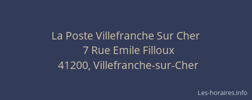 La Poste Villefranche Sur Cher