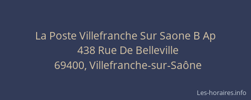 La Poste Villefranche Sur Saone B Ap