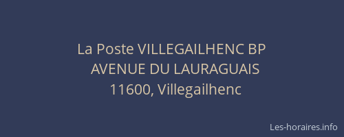 La Poste VILLEGAILHENC BP