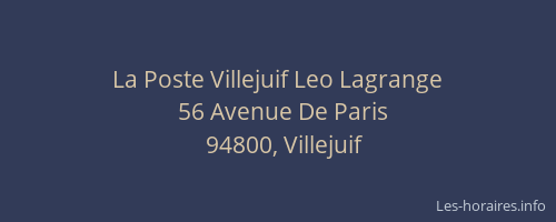 La Poste Villejuif Leo Lagrange