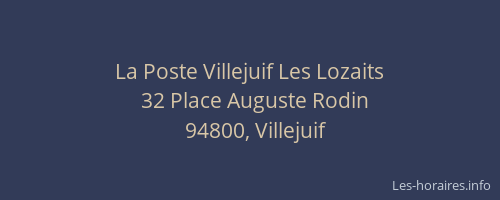 La Poste Villejuif Les Lozaits