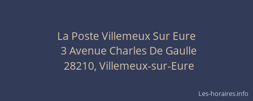 La Poste Villemeux Sur Eure