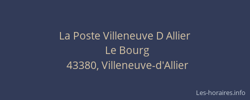 La Poste Villeneuve D Allier