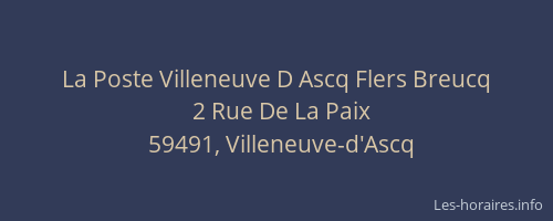 La Poste Villeneuve D Ascq Flers Breucq