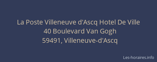 La Poste Villeneuve d'Ascq Hotel De Ville
