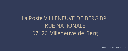 La Poste VILLENEUVE DE BERG BP