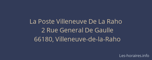 La Poste Villeneuve De La Raho