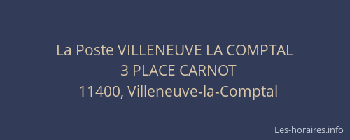 La Poste VILLENEUVE LA COMPTAL