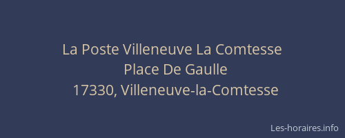 La Poste Villeneuve La Comtesse