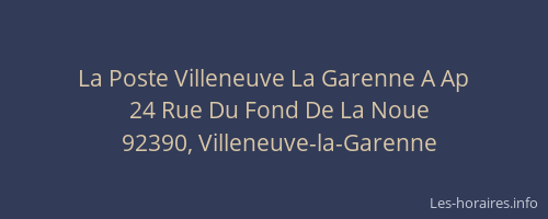 La Poste Villeneuve La Garenne A Ap