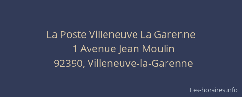 La Poste Villeneuve La Garenne