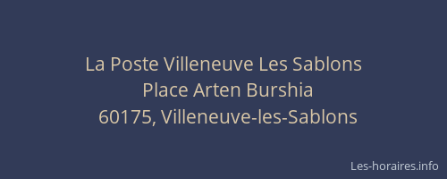 La Poste Villeneuve Les Sablons
