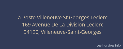 La Poste Villeneuve St Georges Leclerc