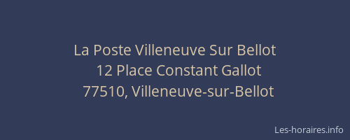 La Poste Villeneuve Sur Bellot