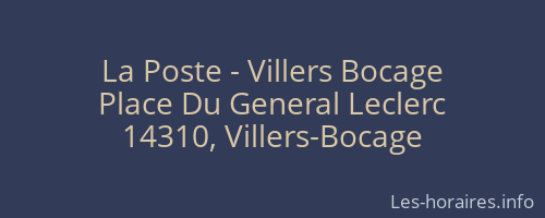 La Poste - Villers Bocage